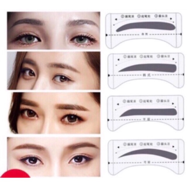 Khuôn Dán Tạo Hình Chân mày set 16 khuôn 8 dáng mày