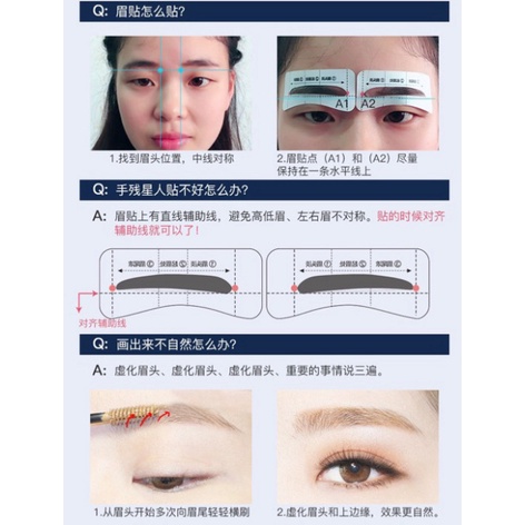 Khuôn Dán Tạo Hình Chân mày set 16 khuôn 8 dáng mày