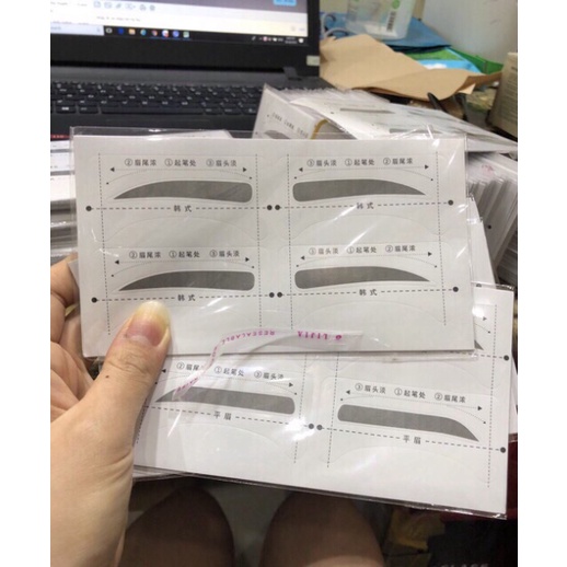 Khuôn Dán Tạo Hình Chân mày set 16 khuôn 8 dáng mày
