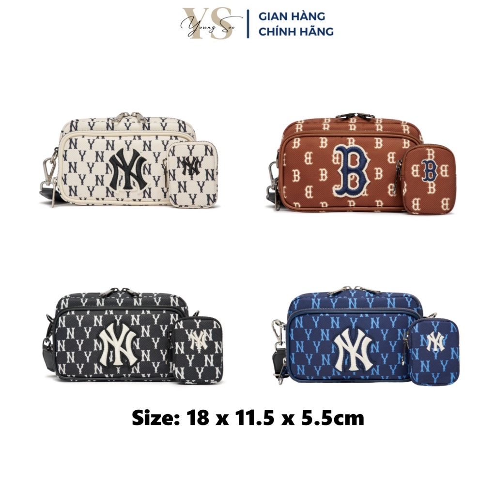Túi Đeo Chéo MLB Chính Hãng Monogram Mini Crossbody Bag Vải Polyester Size 18cm