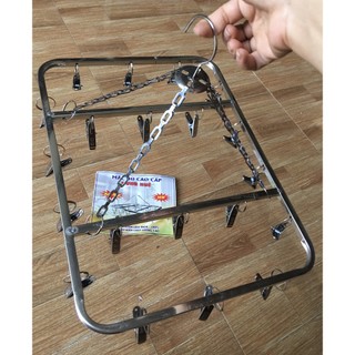 Móc chùm inox 20 kẹp (móc tròn)