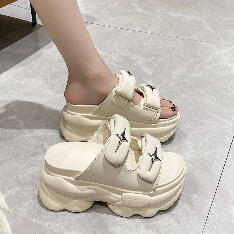 Dép Nữ Đế Dày Tăng Chiều Cao Thời Trang Mùa Hè