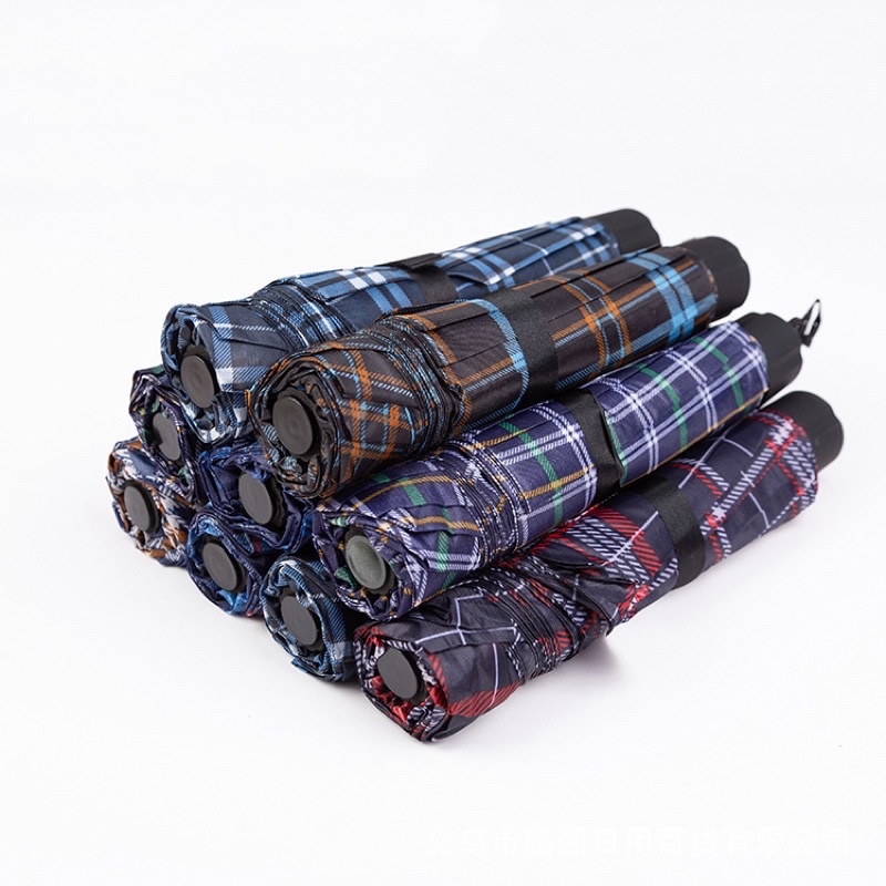 Ô Dù ngắn gập 3 kẻ caro rộng 108cm