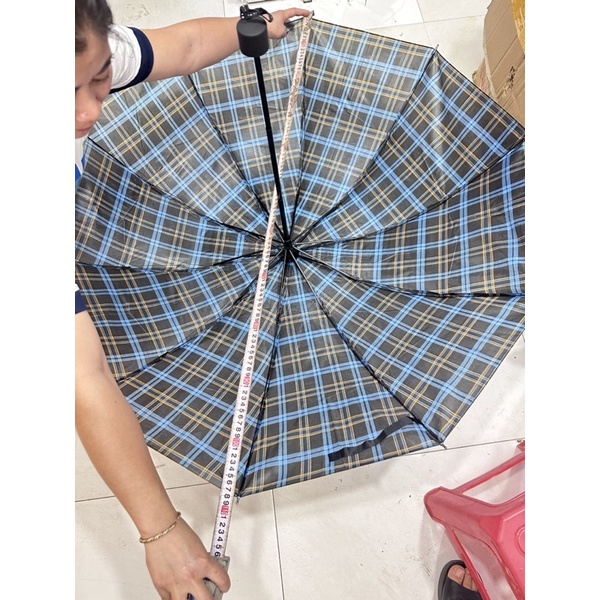 Ô Dù ngắn gập 3 kẻ caro rộng 108cm