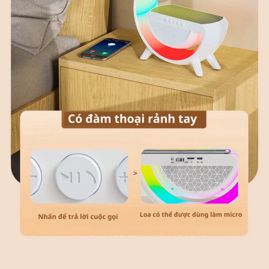 Loa bluetooth chữ G tích hợp đèn led RGB và sạc không dây - Loa không dây nghe nhạc hay âm thanh chuẩn
