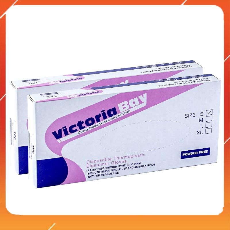 Hộp 100 Găng Tay Nấu Ăn Siêu Dai Victoria Bay Chất Liệu TPE Không Mùi Găng Tay Làm Bếp  -Lemarsx - Lemarsx
