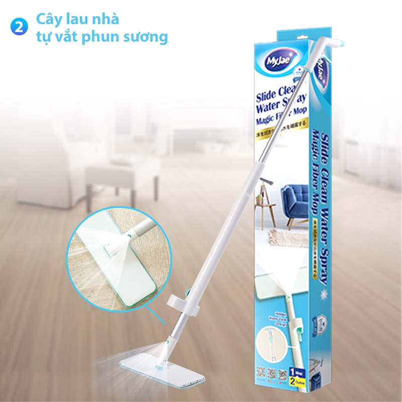 Bông Lau Thay Thế MyJae Đài Loan Sợi Fiber Cho Cây Lau Nhà Tự Vắt Kháng Khuẩn Và Cây Lau Nhà Phun Sương 33.5 x 10.5 cm