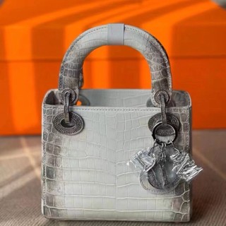 Túi Xách Nữ Dio Albino Crocodile, Size 17-20cm, Chất Liệu Da Cá Sấu Non, Full box Tag Đính Đá Chuẩn Auth, Bảo Hành 12th