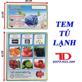 Miếng dán tủ lạnh, tem dán trang trí tủ lạnh mẫu 1