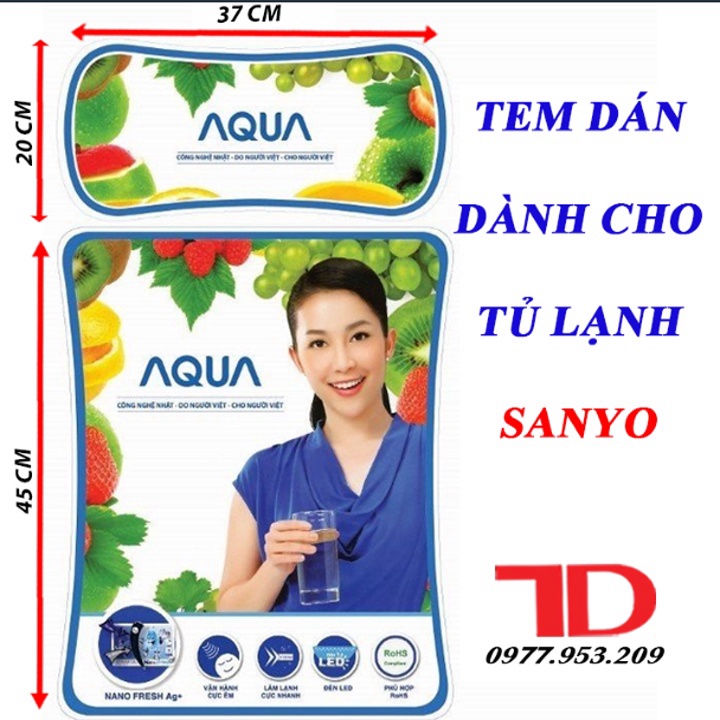 [TẶNG BĂNG KEO HAI MẶT ĐI KÈM ] Tem dán trang trí dành cho tủ lạnh SANYO Vật Tư Điện Lạnh