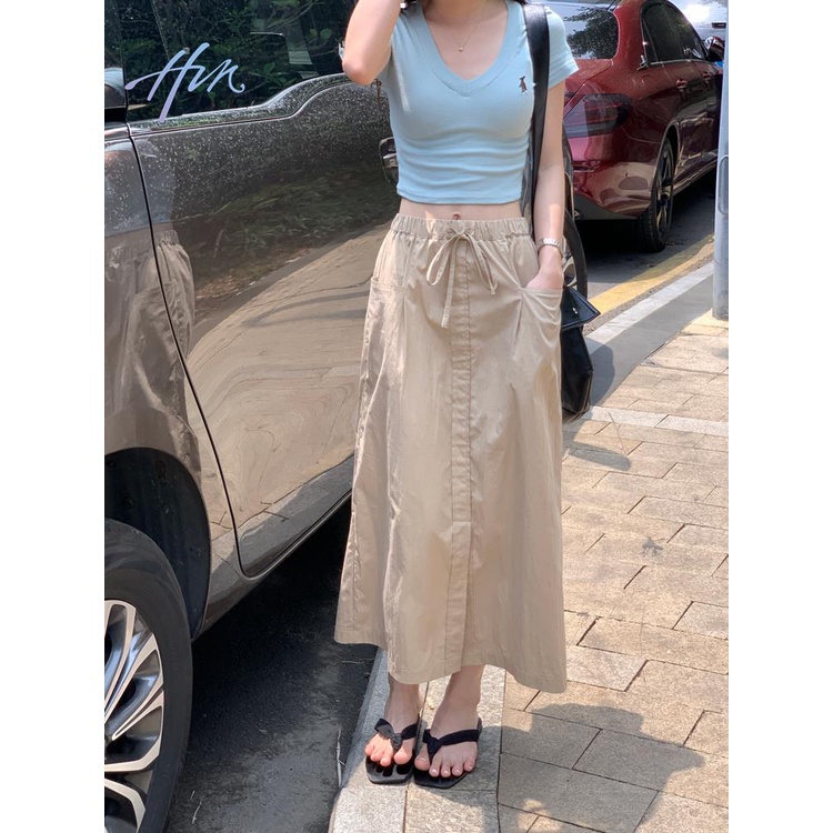 Váy Yếm Dáng Chữ A Lưng Cao Thời Trang Mùa Hè 2023 Phong Cách Mỹ Hàng Mới Dành Cho Bạn Nữ