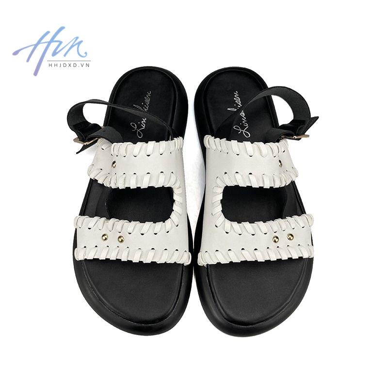 Giày Sandal Đế Bằng Thiết Kế Bện Dây Phong Cách Pháp Thời Trang Mùa Hè 2022 Mới Cho Nữ