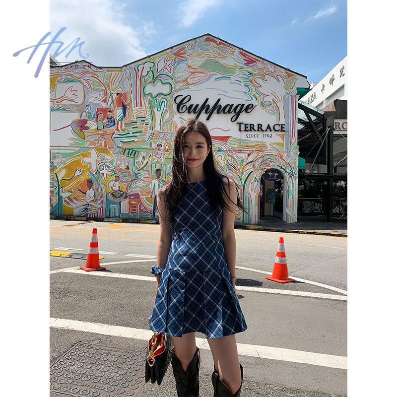 Đầm Denim Không Tay Xếp Ly Mẫu Mới 2023 Thời Trang Mùa Hè Cho Nữ