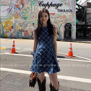 Đầm Denim Không Tay Xếp Ly Mẫu Mới 2023 Thời Trang Mùa Hè Cho Nữ