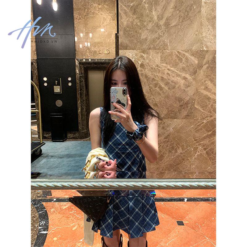 Đầm Denim Không Tay Xếp Ly Mẫu Mới 2023 Thời Trang Mùa Hè Cho Nữ