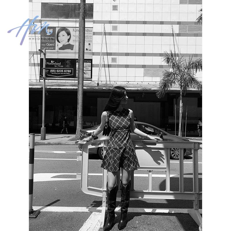 Đầm Denim Không Tay Xếp Ly Mẫu Mới 2023 Thời Trang Mùa Hè Cho Nữ