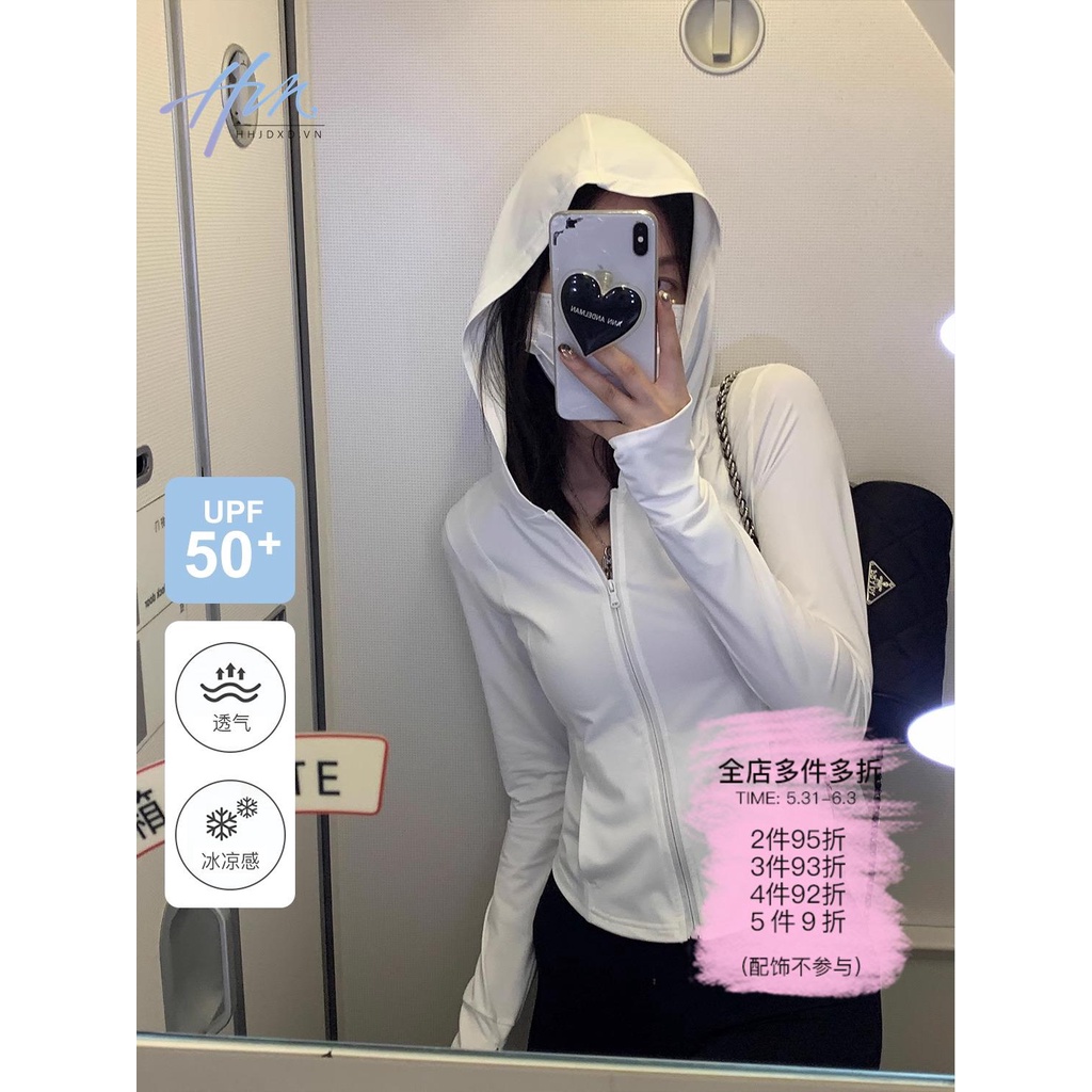 Áo Khoác Chống Nắng Ôm Dáng Có Mũ Trùm Thoáng Khí Phong Cách Mới Mùa Hè Cho Nữ