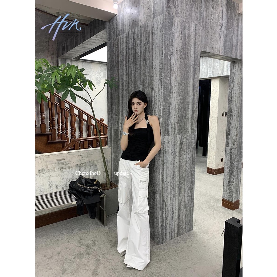 Áo Hai Dây Mỏng Eo Hẹp Bằng Kim Loại Kiểu Pháp Ngọt Ngào Cho Nữ