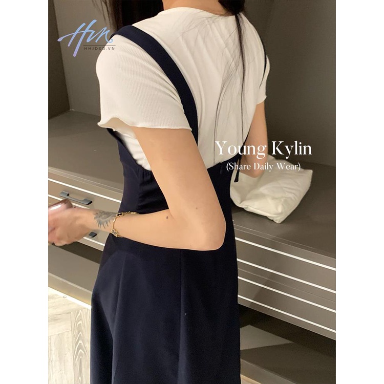 Đầm Dài Hai Dây Dáng Chữ a Lưng Cao Phong Cách Hàn Quốc Thời Trang Mùa Hè Hàng Mới 2023 Dành Cho Bạn Nữ