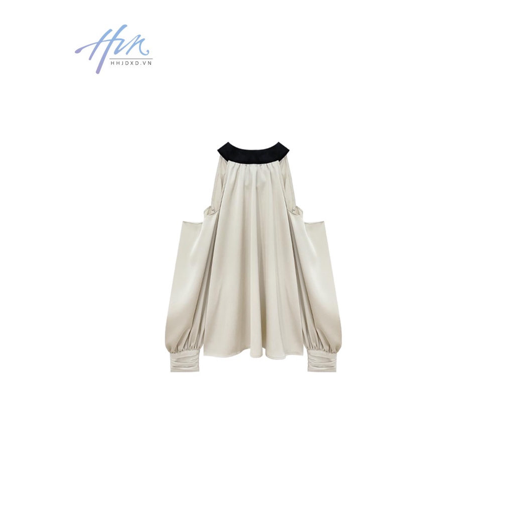 C Chen Chen Alice Áo Sơ Mi Thiết Kế Cao Cấp Hở Vai Phối Màu Tương Phản Phong Cách Mới Mùa Xuân Hè Dành Cho Bạn Nữ