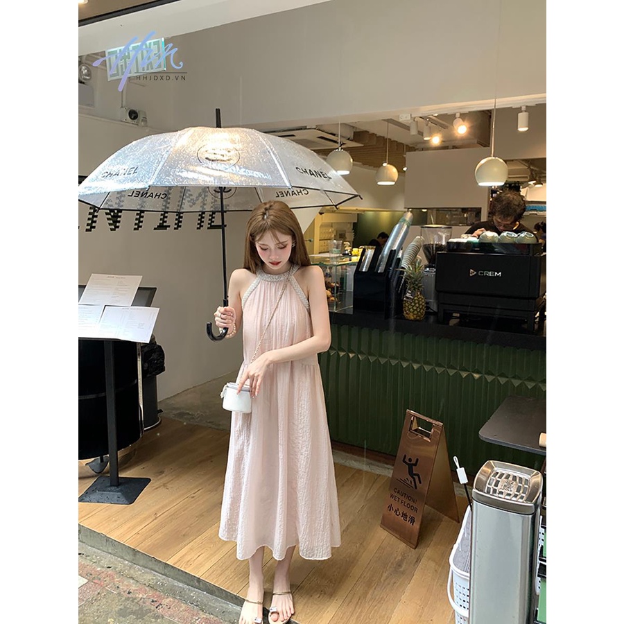 Đầm Công Chúa Hai Dây Dáng Dài Đính Ngọc Trai Thời Trang Cao Cấp Sang Trọng