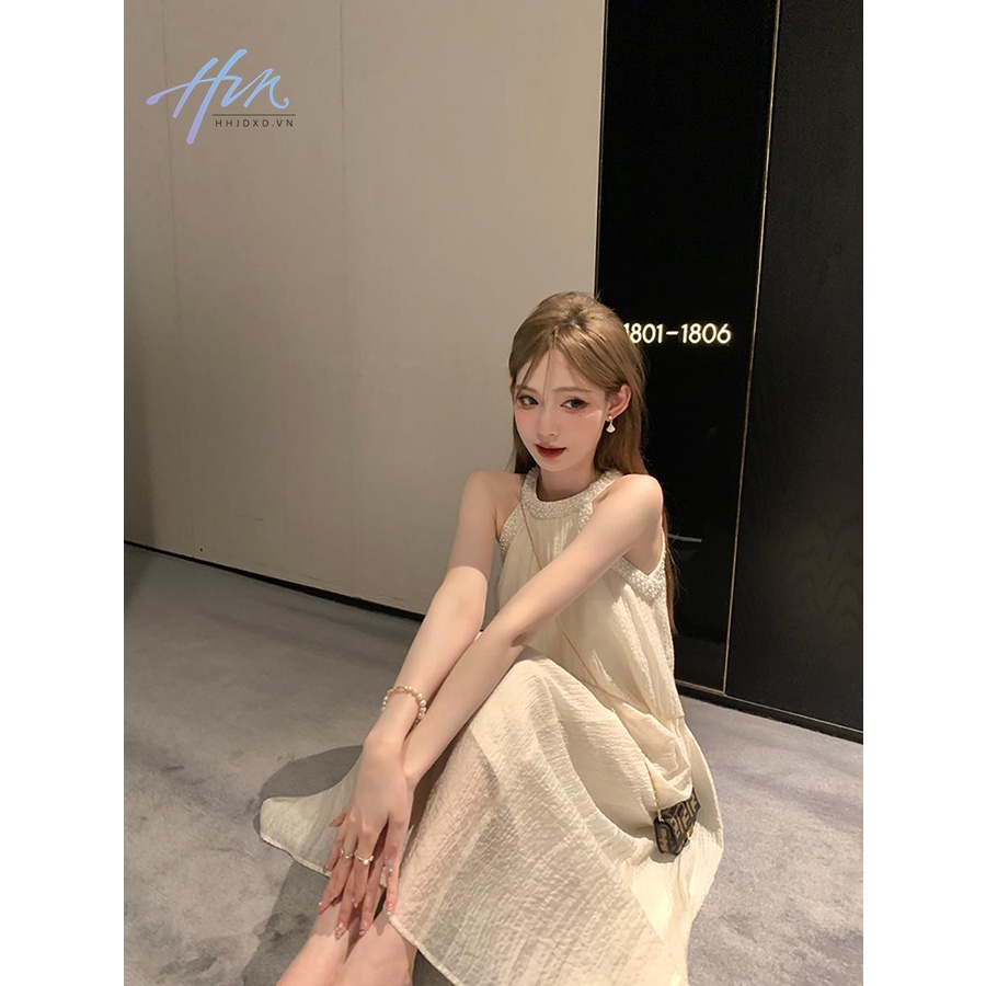 Đầm Công Chúa Hai Dây Dáng Dài Đính Ngọc Trai Thời Trang Cao Cấp Sang Trọng