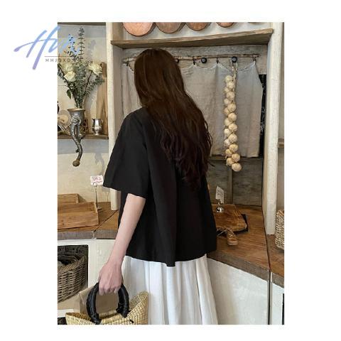 Áo Thun Tay Ngắn Cổ Tròn Thiết Kế Hở Lưng Phong Cách Hàn Quốc Thời Trang Mùa Hè 2023 Cho Nữ