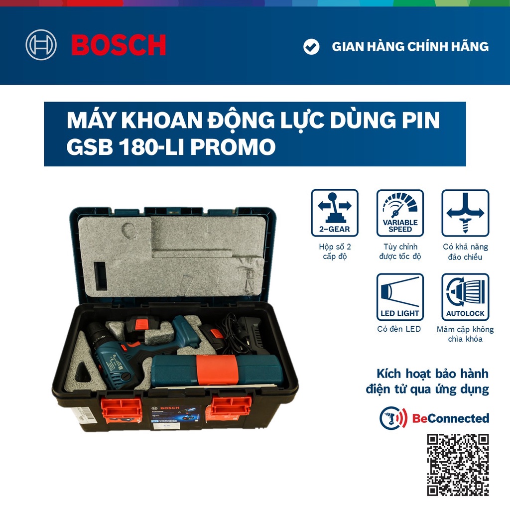 Máy khoan động lực pin Bosch GSB 180-LI Promo