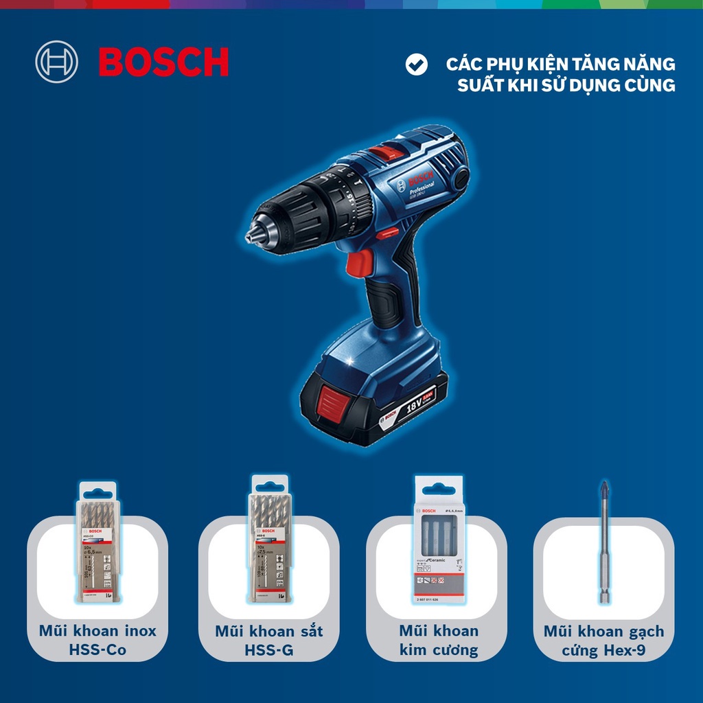 Máy khoan động lực pin Bosch GSB 180-LI Promo