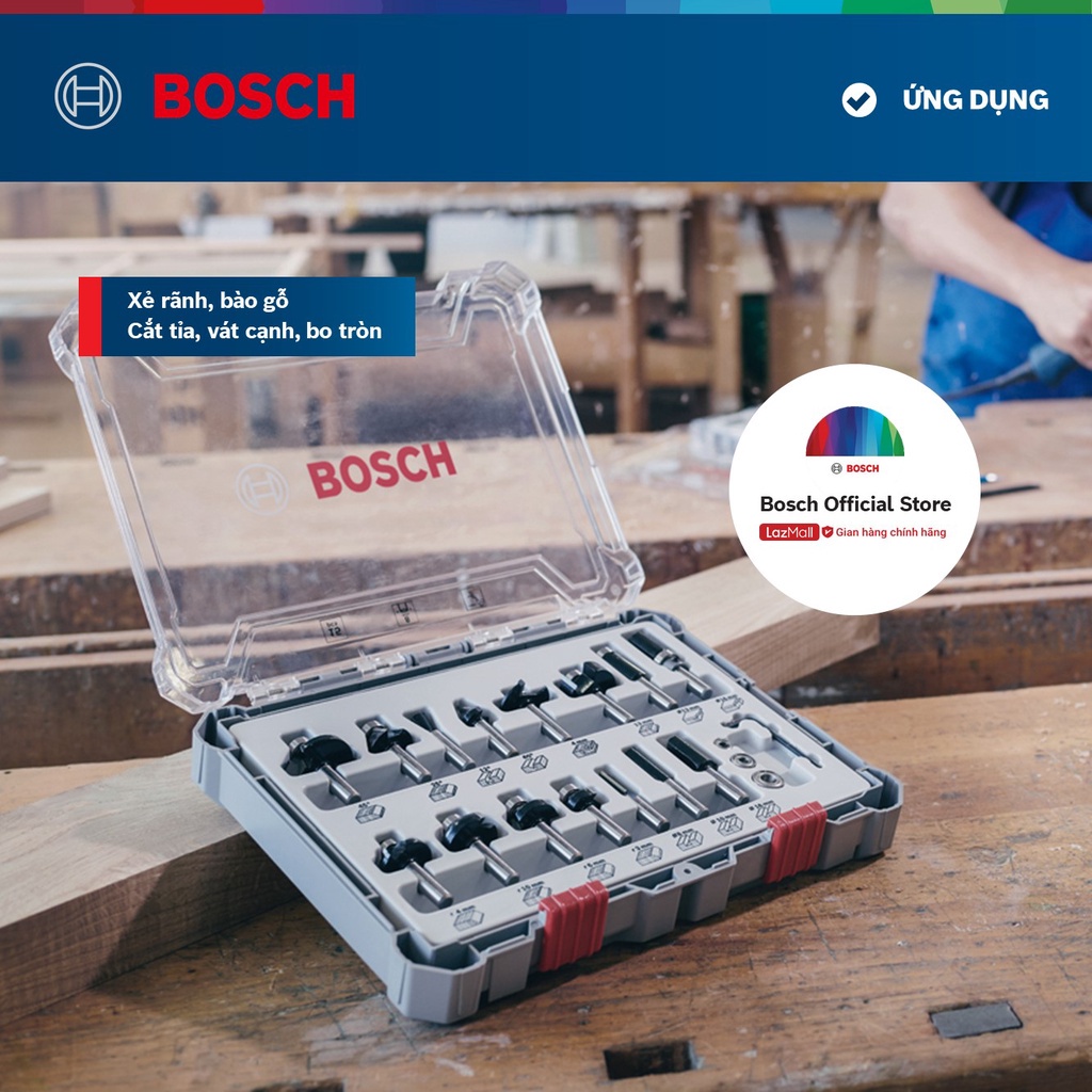 Bộ Mũi Phay Thẳng Bosch 6 Món