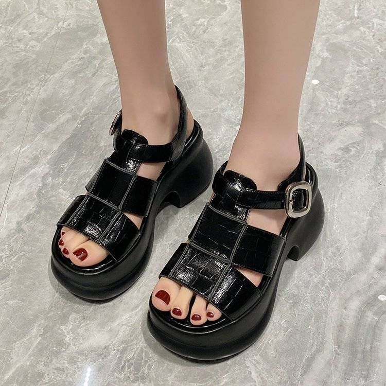 Sandal Đế Xuồng Dày 8cm Phong Cách Thời Trang Mùa Hè Mới 2023