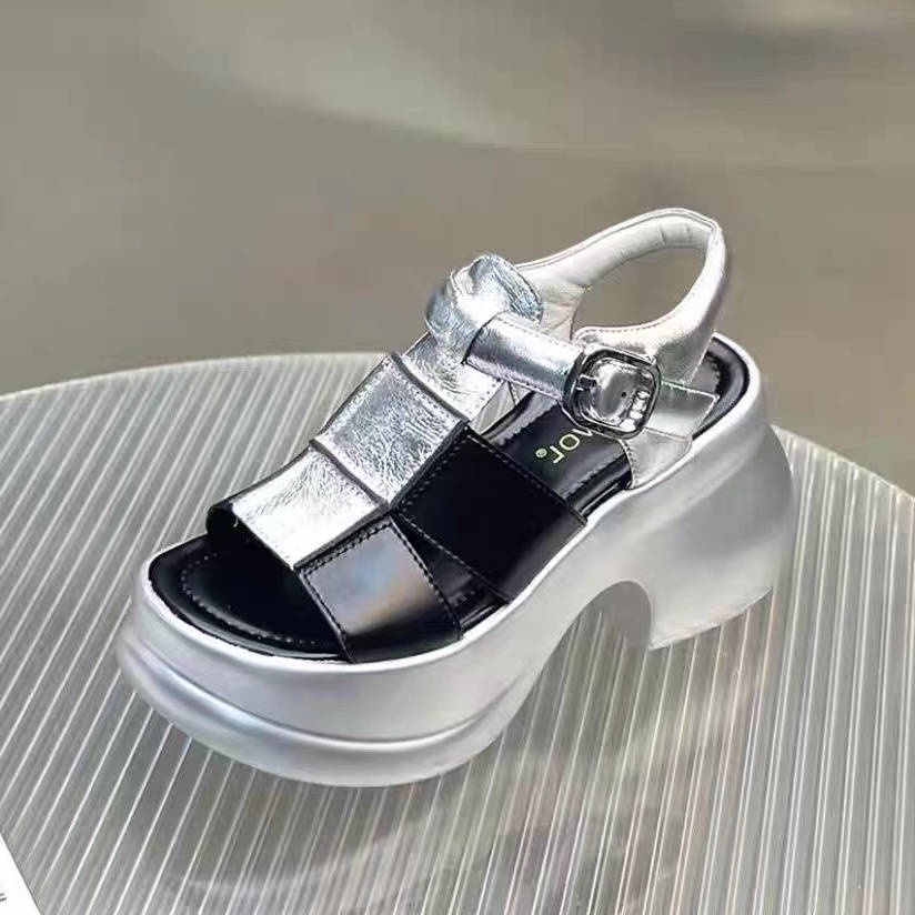 Sandal Đế Xuồng Dày 8cm Phong Cách Thời Trang Mùa Hè Mới 2023