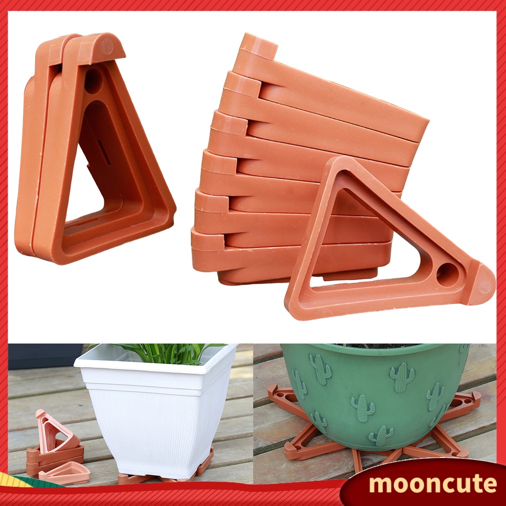 {MOONCUTE} Set 12 Miếng Lót Chậu Hoa Hình Tam Giác Có Chân Dễ Sử Dụng