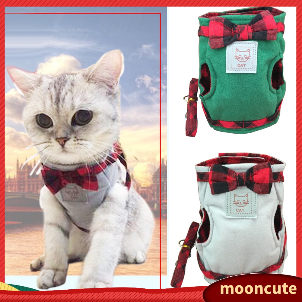 {MOONCUTE} Áo khoác đai cho mèo có dây tay cầm dắt đi dạo tiện lợi