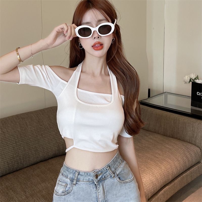 Hàng Mới Về Mới Áo Thun Ngắn Tay Trễ Vai Thời Trang Dành Cho Nữ