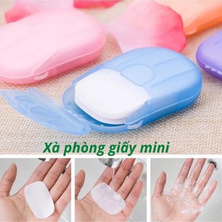 . Xà Phòng Giấy Hộp Nhiều Miếng Tiện Dụng, Hộp 20 miếng Xà phòng giấy mini du lịch tiện dụng tdtn