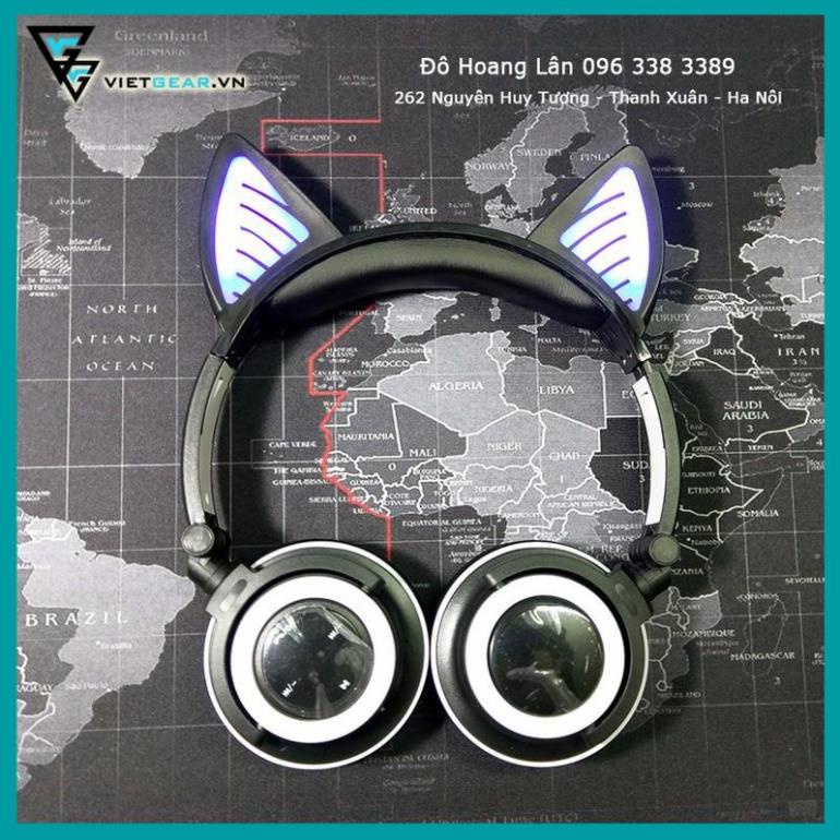 Tai nghe tai mèo Bluetooth Classic, có led tai mèo, có micro