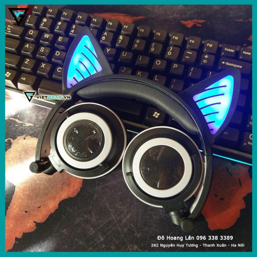 Tai nghe tai mèo Bluetooth Classic, có led tai mèo, có micro