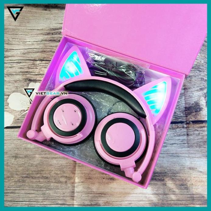 Tai nghe tai mèo Bluetooth Classic, có led tai mèo, có micro