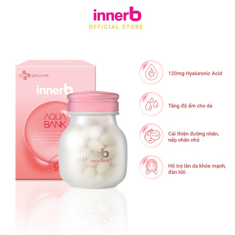 Combo InnerB Aqua Rich Doubleup, InnerB Snow White, InnerB Aqua Bank và Nước uống Collagen InnerB Glowshot