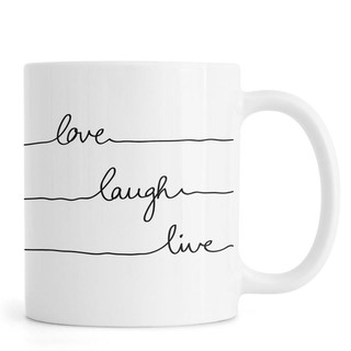 Ly cốc sứ cao cấp hình love laugh live