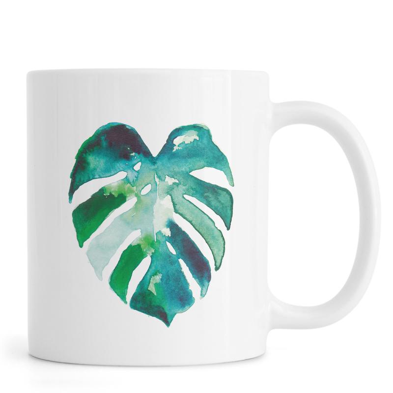Ly Cốc Sứ Cao Cấp hình Monstera
