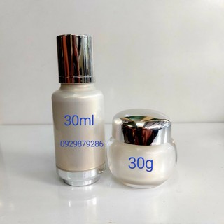 Chai lọ sang chiết mỹ phẩm - Bộ chai & hủ ánh xà cừ 30ml cao cấp