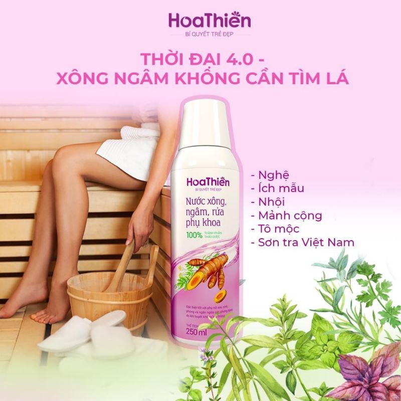 Nước xông ngâm phụ khoa phụ nữ hoa thiên , cho vùng kín hồng hào