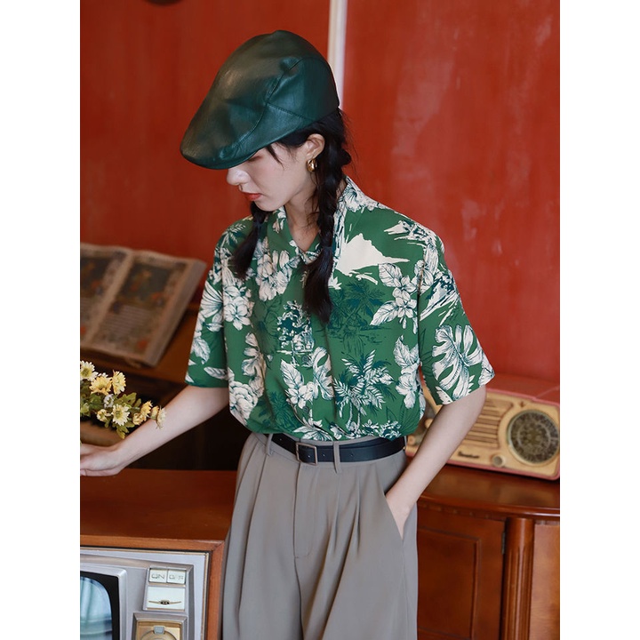 Áo Sơ Mi Tay Ngắn Phong Cách Hawaii Đường Phố Thời Trang Mùa Hè Mới Cho Nữ