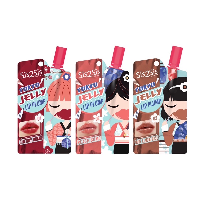 Son tint gói 2g Sis2Sis Tokyo Jelly Lip Plump NuNew 01 02 03 61 62 63