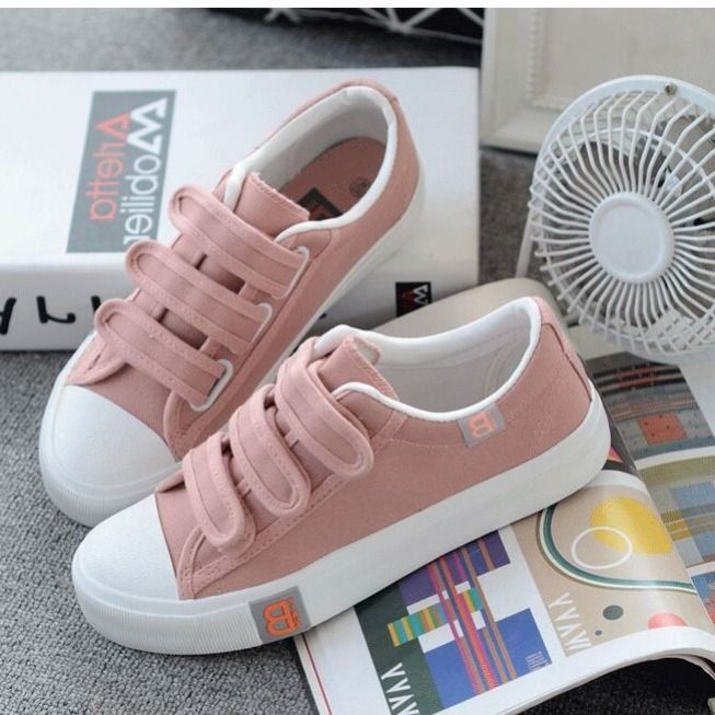 Giày Thể Thao Canvas Khóa Dán Thời Trang Cho Nữ