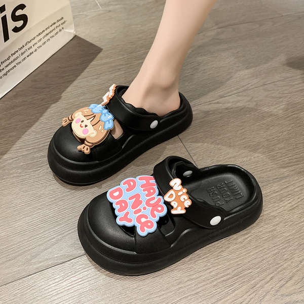 Dép Cross Nữ Cô Bé Mùa Hè Chữ Cái Tăng Lên