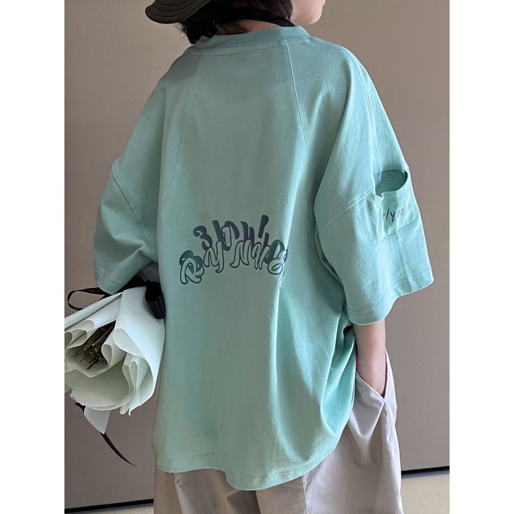 Áo Thun Cotton Ngắn Tay Dáng Rộng In Hình Phong Cách Hàn Quốc Cho Bé Trai