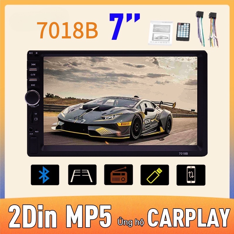 7 inch  Xe MP5 Player Bluetooth Radio Quay lại Camera Video Player 7018B 2DIN | BigBuy360 - bigbuy360.vn